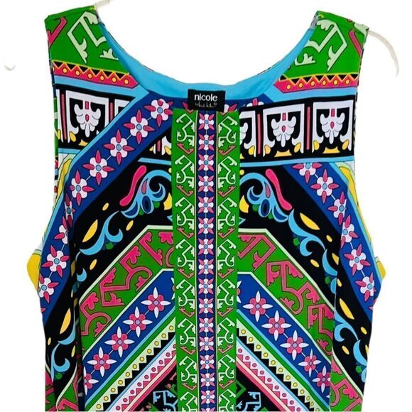 Nicole by Nicole Miller Multi color sheath Stretch Dress sx XL - Picture 3 of 5